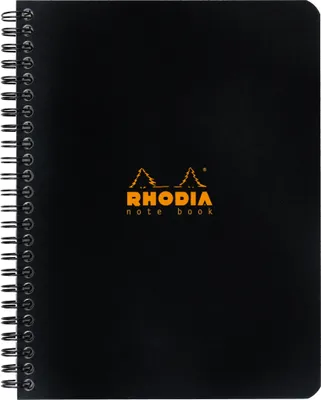 Produktbild von Rhodia 5x Spiralbuch Notebook A5+, 80 Bl kariert 80g, abtrennbar Schwarz 193429C