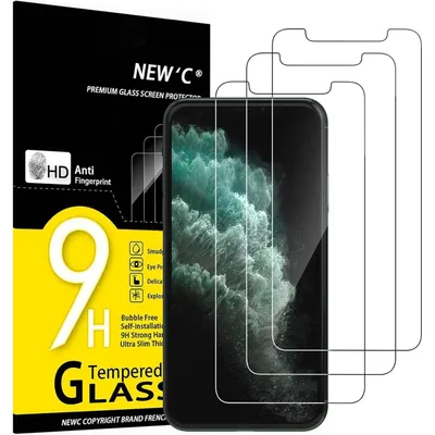 Produktbild von Displayschutzfolie Panzerglas 3 Stück für iPhone 11 Pro, X, XS 5,8 Zoll HD 9H Härte Kratzfest Transparent