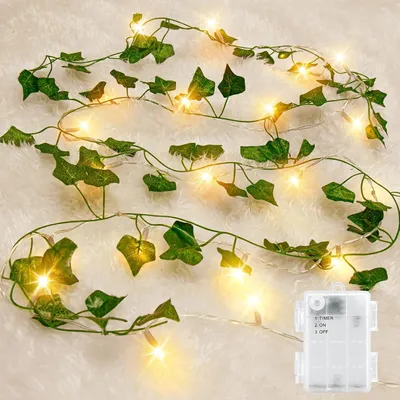 Produktbild von Lichterkette, 2 Meter, 20 LEDs - Batteriebetrieben - Wasserdicht - Weihnachtsdeko - Für Innen- und Außenbereich