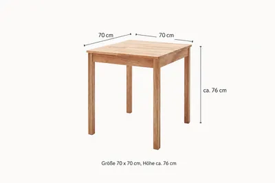 Produktbild von Küchentisch Wildeiche massiv 70 x 70 cm, Höhe 76 cm | 4464