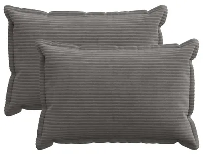 Produktbild von vidaXL Kissenbezug 2 stk. HOUTEN Dunkelgrau 40 x 60 cm Cord