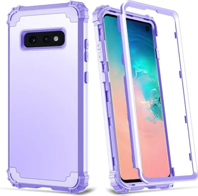 Produktbild von Galaxy S10e Hülle, LaimTop Heavy Duty 3 in 1 Hybrid Hart PC Flexibel TPU Silikon Stossfest Kratzfest Tasche Schutzhülle für Samsung Galaxy S10e Helles Lila