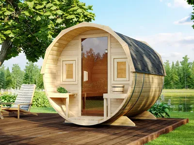 Produktbild von Fjordholz Fass-Sauna Modell Lauri