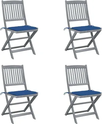 Produktbild von Möbel Klappbare Gartenstühle 4 Stk. mit Kissen Massivholz Akazie - Gartensessel 3064573