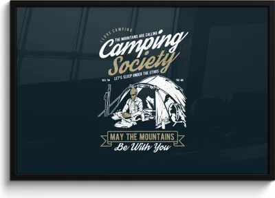 Produktbild von MuchoWow® MuchoWow® Gerahmtes Poster Zelt - Camping - Vintage 90x60 cm - Poster mit zchwarzem Bilderrahmen - Fotorahmen - Foto-Plakat