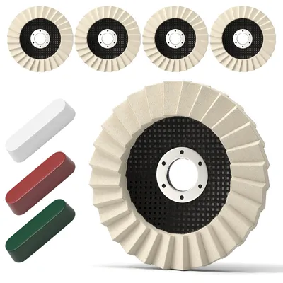 Polierscheiben-Set 8-tlg. 125 mm + 3 Polierpasten