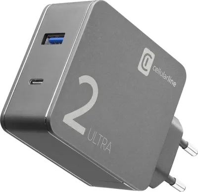 Immagine prodotto di Cellularline Duo Charger Ultra - USB-C Laptop, MacBook, Smartphones