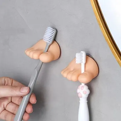 Obrázek produktu pro Dvojitý držák na ručníky s ventily, praktický držák na zubní kartáčky, dekorativní ozdoba do vany, malé svorky