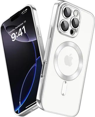 Produktbild von Handyhülle für iPhone 16 Pro Max mit Magsafe und Kameraschutz, Magnetisch Ultra Dünn Klar Überzug Schutzhülle Silber