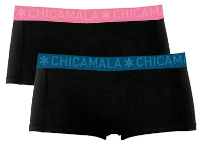 Produktbild von 2er-Pack Mädchen Boxerhöschen, einfarbig, Schwarz/Schwarz, Größe 134/140