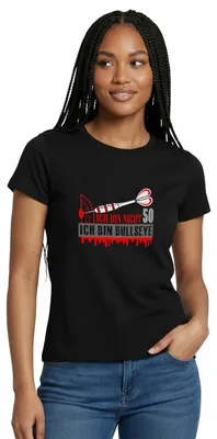 Produktbild von Spreadshirt 50. Geburtstag | Dart | Ich Bin Bullseye Frauen T-Shirt, M, Schwarz