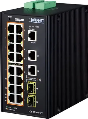 Immagine prodotto di Industrial 16-Port 10/100/1000T PoE Switch