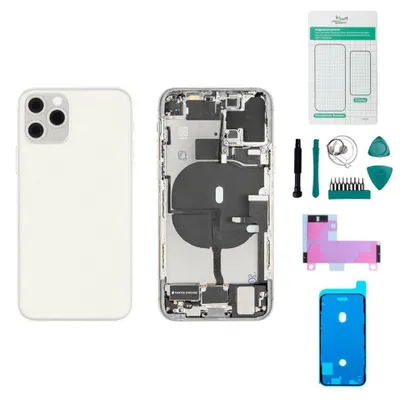 Produktbild von iPhone 11 Pro Gehäuse mit Backcover Silber - Set