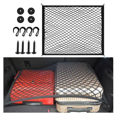 Produktbild von Kofferraumnetz Gepäcknetz Auto Universal mit 4 Haken und Schrauben