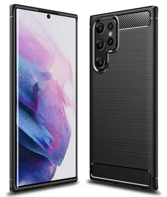 Obrázek produktu pro NALIA Carbon Look pouzdro pro Samsung Galaxy S22 Ultra, matné černé silikonové pouzdro proti otiskům prstů, vzhled uhlíkových vláken, ochranný kryt mobilního telefonu