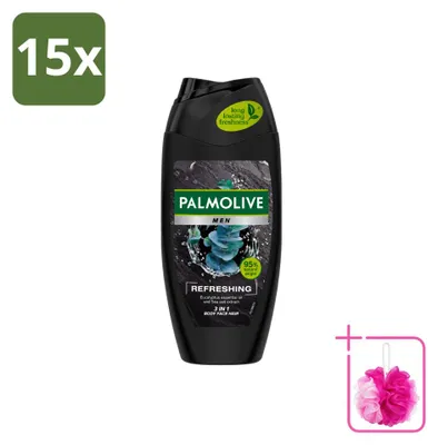 Image de 15 x Gel douche 3-en-1 Palmolive Homme, Rafraîchissant - 250 ml - Lot de 15 pièces