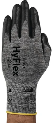 Produktbild von ANSELL Handschuhe HyFlex 11-801 Gr. 10 grau/schwarz EN 388 PSA II EN nach EN 388