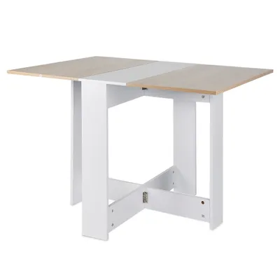 Produktbild von Klapptisch Esstisch Küchentisch Platzsparend 102,5 x 76 x 73cm Weiß+Eiche