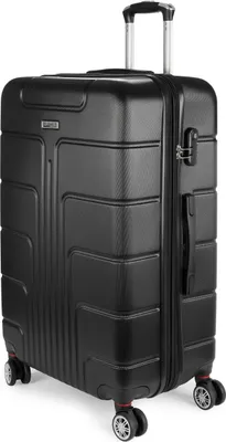 Produktbild von BRUBAKER Reisekoffer Miami - Erweiterbarer Hartschalen Rollkoffer mit Zahlenschloss und 4 Rollen - Trolley Koffer 49 x 76,5 x 32 cm, XL, Schwarz