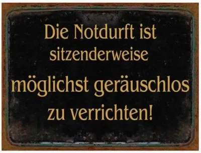 Produktbild von Blechschild - Notdurft - Vintage Wandschschild Shabby