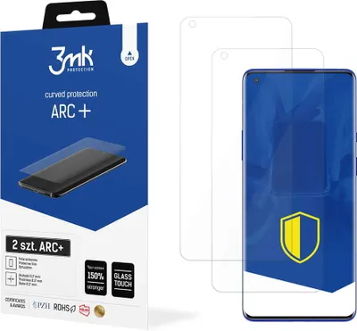 Produktbild von 3mk Display Schutzfolie ARC+ für OnePlus 8 Pro 5G  0,17mm Self-Heal (2 Stück)