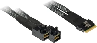 Zdjęcie produktu dla Inter-Tech SFF-8654 8i - 2x SFF-8643, SlimSAS SFF-8654 8i, SlimSAS SFF-8654 8i, 24 Gbit/s, Czarny, 50 g