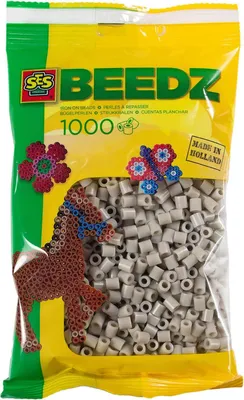 Produktbild von SES Creative Beedz 00716 Bügelperlen – 1000 Graue Perlen, Ideal für Kinder Bastelarbeiten und kreatives Spielen, ab 5 Jahren, Sicherungsperle, 1000 Stück(e), Grau, Junge/Mädchen, 5 Jahr(e), 12 Jahr(e)