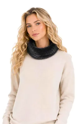Produktbild von Guess Damen Fell Loopschal Schwarz 0222-041