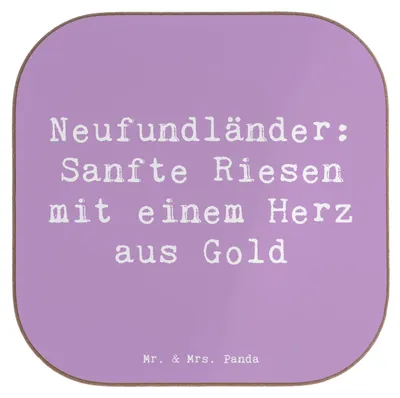 Produktbild von Mr. & Mrs. Panda Untersetzer Glas Spruch Neufundländer Liebe - Lavendeltraum - Geschenk, Tasse, Wasserrettungshund, Holzuntersetzer, Hundeliebhaber, Gläser, Hunderasse
