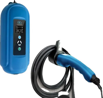 Produktbild von EV Tragbarer Ladegerät, Einstellbarer Strom, Wetterfest, 11KW Typ 2 Gesamt 5M, TYP2