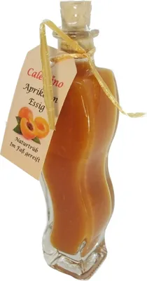 Produktbild von Calemino Aprikosen-Essig mit 50% frischen Aprikosen naturtrüb 200ml Geschenkflasche