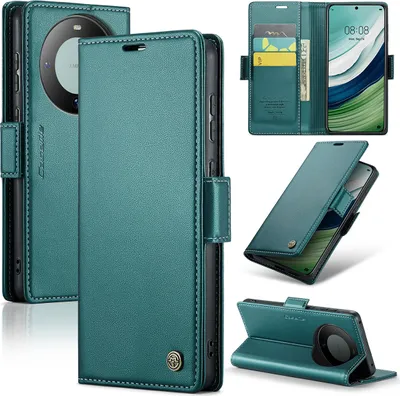 Produktbild von Huawei Mate 60 Hülle, Leder Brieftasche Kartenfach Schutzhülle mit Standfunktion für Huawei Mate 60 Grün