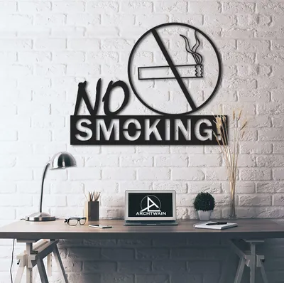 Produktbild von Design 3D No Smoking Wandbild 50x60 Deko Metallbild Wanddeko Archtwain Studio Design Industrie Look MD-124