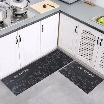 Produktbild von Famanu Küchenmatten-Set 2 Stück, rutschfest und waschbar, 40 x 60 + 40 x 120 cm