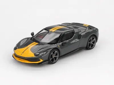 Zdjęcie produktu dla Ferrari 296 GTB Assetto Fiorano - kolor szary/żółty - model BBR, skala 1:64