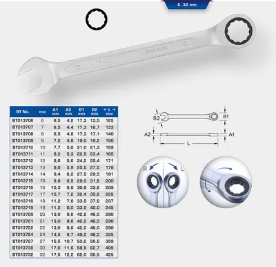 Immagine prodotto di BRILLIANT TOOLS Chiave ad anello a cricchetto 21 mm - BT013721