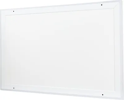 A white infrared heater mounted on a wall, shown from a slightly angled perspective.