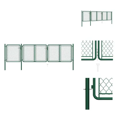 Immagine prodotto di vidaXL Cancello da giardino in acciaio, 100x395 cm, verde - Cancelli da giardino