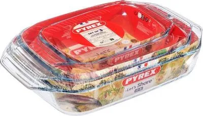 Immagine prodotto di Set Di Pirofile Pyrex 3Pcs, 1,4L+3L+4L, Vetro