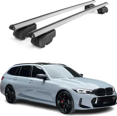 Image de Barres de toit transversales pour BMW Série 3 G21 Break 2019-2024 Aluminium Gris