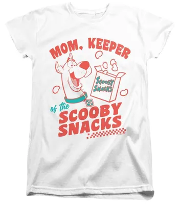Image de T-shirt pour femmes Scooby Doo, modèle "Mom Keeper Scooby Snacks", référence TV37852 (taille L), couleur blanche