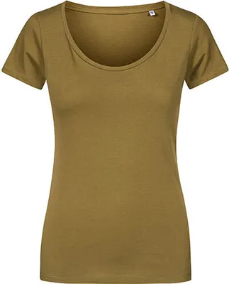 Immagine prodotto di X.O by Promodoro 1545 | Maglietta da donna in cotone pettinato - Colore: Olive - Taglia: XL