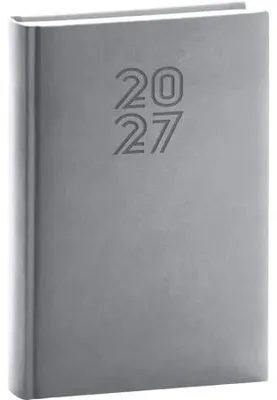 Image de NOTIQUE, Agenda quotidien, format Aprint, année 2027, couleur gris, dimensions 15 x 21 cm
