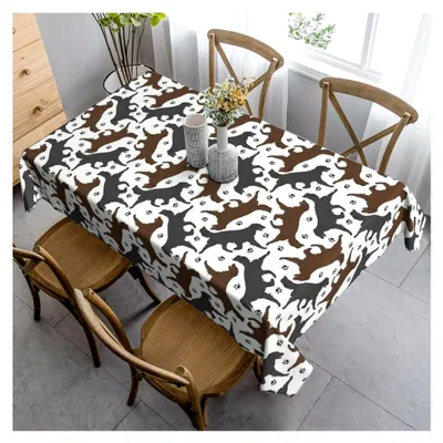 Produktbild von Rechteckige, waschbare Tischdecke mit Pfotenabdruckmotiv für verschiedene Anlässe