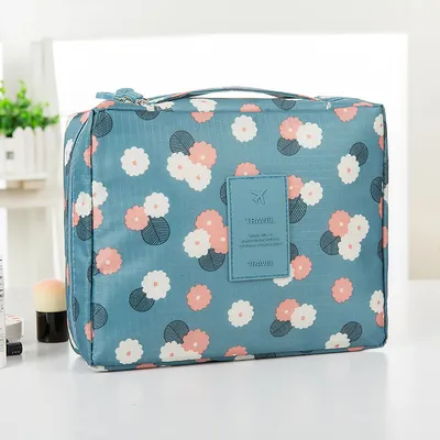 Obrázok produktu pre Dámska toaletná taška, modrá, toaletná taška pre ženy, kozmetická taška pre dievčatá, prenosná vodotesná taška na make up, kozmetická taška organizér, A0519
