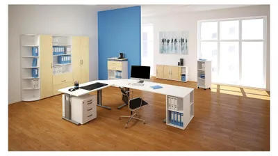 Produktbild von Garderobenschrank Flex, HolzNachbildung Ahorn/Weiß, 80 x 42 x 216 cm