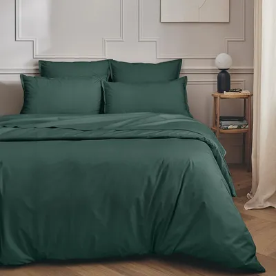 Bettbezug 260x240 cm, einfarbig, grün, 100% Baumwolle Perkal