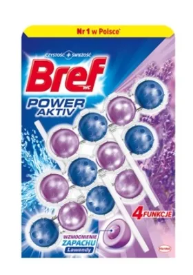 Obrázek produktu pro Bref Power Aktiv WC závěsný blok tuhý 3 x 50 g Levandule