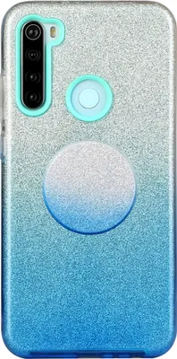 Produktbild von Für Samsung A01/A11 Europäische Version/A31/A71 Handy Case Gradient Farbe Glitzer Pulverabdeckung mit Airbag Bracket blau