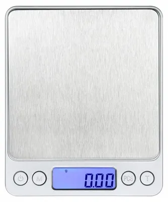 Productafbeelding van Go Go Gadget – Digitale keukenweegschaal – 0,1 – 2000 gram – compact – 1 stuk – zonder batterijen – zilver